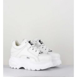 Wholesale Garrice Sneakers En Cuir Lisse Blanc A Plateforme Buffalo Original - 1339 White