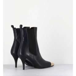 New Garrice Boots Cuir Bleu Nuit Pointe Doree - Nako Nappa Dark Navy