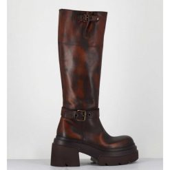 Clearance Garrice Bottes En Cuir Vieilli Marron Semelle Legere - E3772 Beta Cuoio