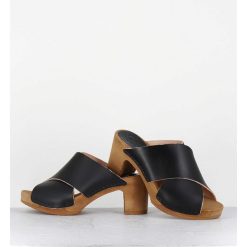 Wholesale Garrice Mules Sabots En Cuir Noir - Rita-Veg Noir