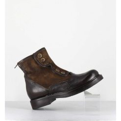 Best Garrice Bottines Plates A Boutons En Cuir Marron - Laco Carly Fango