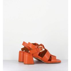 Online Garrice Sandales Multi-Brides En Cuir Graine Orange - S125 Cloud Orange