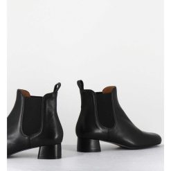 Clearance Garrice Boots En Cuir Souple Noir Petit Talon & Elastiques - Cesaria Black Nappa