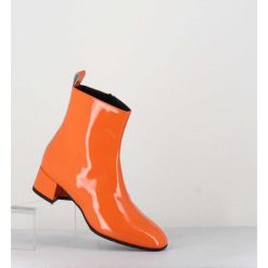 New Garrice Boots 60S En Cuir Vernis Orange - Jane Vernice Orange