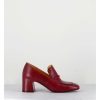 Hot Garrice Mocassins A Talon 70S En Cuir Rouge Bout Carre - F511 Seta Red