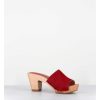 Hot Garrice Mules-Sabots A Talon Poulain Rouge - 455-Pls Court Rouge