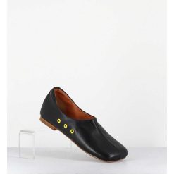 Online Garrice Chaussures Plates En Cuir Noir Esprit 60S - Ab4624 Madras Nero