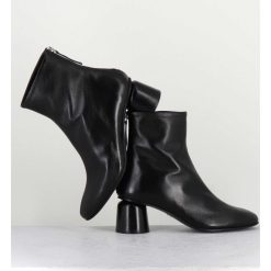 Hot Garrice Boots En Cuir Noir Petit Talon 60S - Anya13 Baron Nero