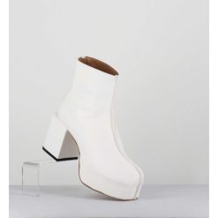 Wholesale Garrice Boots A Plateforme 70S En Cuir Blanc - 1Gs447 Cusna Bianco