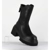 New Garrice Boots Chunky En Cuir Noir - E3733 Boston Nero