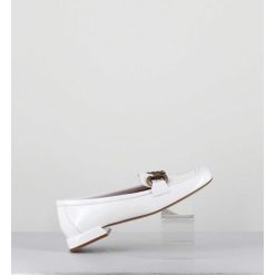 New Garrice Mocassins 60S En Cuir Vernis Blanc - Lake Naplak Bianco