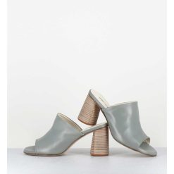 Wholesale Garrice Mules A Talon En Cuir Gris - Maya02 Buffy Cloud