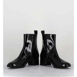 Hot Garrice Boots 60S En Cuir Vernis Noir - Jane Vernice Nero