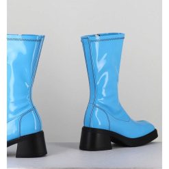 Hot Garrice Boots Vinyle Stretch Bleu Ciel - Vero Blue Boots