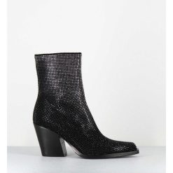 Hot Garrice Boots Santiag Talon Haut & Clous - Rock Chelin Nero