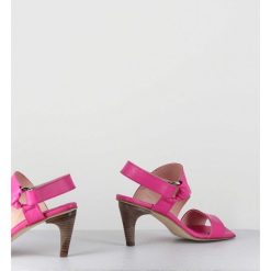 New Garrice Sandales Asymetriques A Talon En Cuir Rose Fuchsia - Cati Shady Glamour