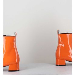 New Garrice Boots 60S En Cuir Vernis Orange - Jane Vernice Orange