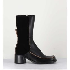 Online Garrice Boots Bi-Matiere Noir Bout Carre 90S - Jill Black Boots