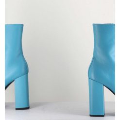 Wholesale Garrice Boots En Cuir Souple Bleu Turquoise - Iara Mok Ash