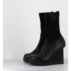 Online Garrice Boots Compensees Cuir Noir & Talon Destructure - 3785 Gas Nero