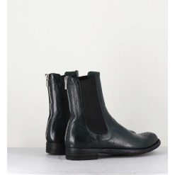 New Garrice Boots Plates En Cuir Vert Sombre, Elastique & Bout Fleuri - Lexikon099 Frenchlover