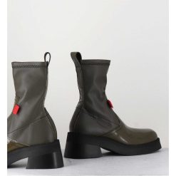 New Garrice Boots En Cuir Stretch Khaki - Oliana Khaki Boots