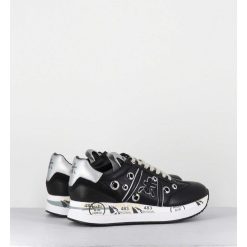 Online Garrice Sneakers Double Semelle Cuir Noir & Rivets - Conny 6553