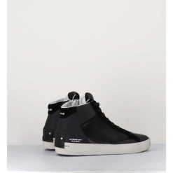 Hot Garrice Sneakers Hautes Cuir Noir & Zip - Distressed High Black