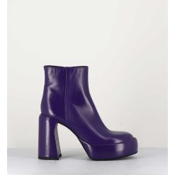 Hot Garrice Boots 70S En Cuir Prune - E3303 Purple