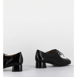 Hot Garrice Derbies En Cuir Noir Petit Talon - Monica Black Malory