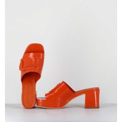 New Garrice Mules A Plateforme Petit Talon Vernis Orange - 11532 Vetro Orange