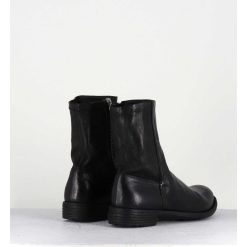 New Garrice Bottines En Cuir Noir & Arriere Stretch - Mars043 Nero