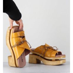 Best Garrice Original 70S Platform Mules Cuir Jaune - Priva Suave Sunflower