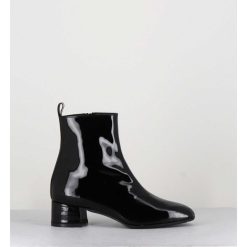 Hot Garrice Boots 60S En Cuir Vernis Noir - Jane Vernice Nero