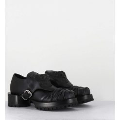 New Garrice Chaussures En Cuir A Tete De Lion & Talon Cylindrique - Lion Nappa Nero