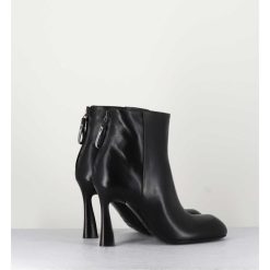 Wholesale Garrice Boots En Cuir Noir Talon Haut - M6390 Nero