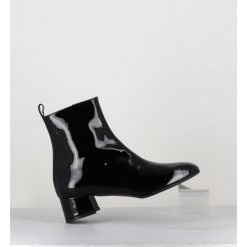 Hot Garrice Boots 60S En Cuir Vernis Noir - Jane Vernice Nero