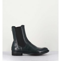 New Garrice Boots Plates En Cuir Vert Sombre, Elastique & Bout Fleuri - Lexikon099 Frenchlover