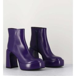 Hot Garrice Boots 70S En Cuir Prune - E3303 Purple