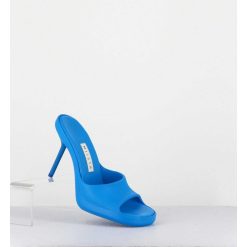 New Garrice Mules Barbie En Gomme Bleu & Talon Stiletto - Ida Blue Sandals