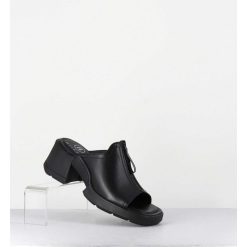 Online Garrice Mules En Cuir Noir & Zip - Bertie Black Sandals