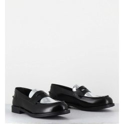 Best Garrice Mocassins En Cuir Glace Noir & Argent - Al103 Nero Argento