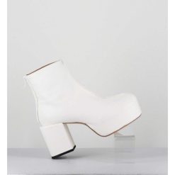 Wholesale Garrice Boots A Plateforme 70S En Cuir Blanc - 1Gs447 Cusna Bianco