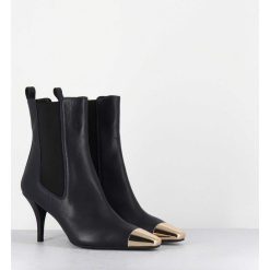 New Garrice Boots Cuir Bleu Nuit Pointe Doree - Nako Nappa Dark Navy