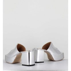 Online Garrice Mules A Plateforme En Cuir Metallise Argent - 1Gs444 Rabat Argento