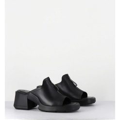 Online Garrice Mules En Cuir Noir & Zip - Bertie Black Sandals