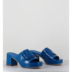 New Garrice Mules A Plateforme Petit Talon Vernis Bleu - 11532 Vetro Sky