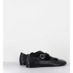 Hot Garrice Ballerines A Brides Croisees En Cuir Souple Noir - Ziami Buffy Nero