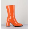 Best Garrice Boots A Talon 70S En Cuir Vernis Orange - Ya2240 Arancio