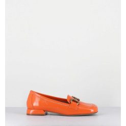 Wholesale Garrice Mocassins 60S En Cuir Vernis Orange - Lake Naplak Arancio